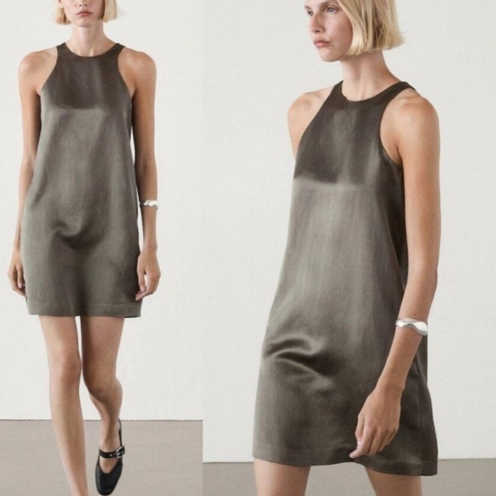 New Massimo Dutti Linen/Cotton Blend Dress